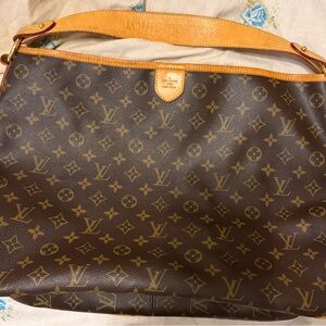 Louis Vuitton Delightful Monogram GM Canvas Shoulder Bag in Brown and Tan